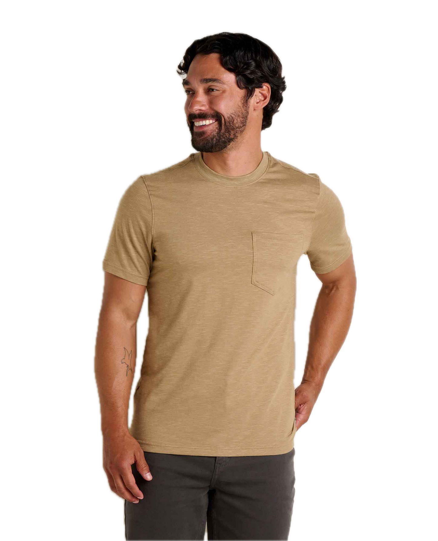 Toad and Co - Tempo Short Sleeve Pocket Crew - Khaki
