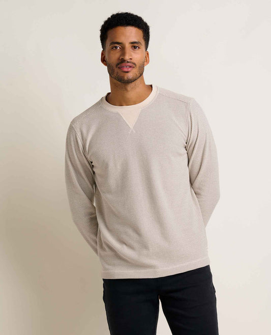 Toad and Co - Framer II Long Sleeve Crew - Heather Grey Stripe