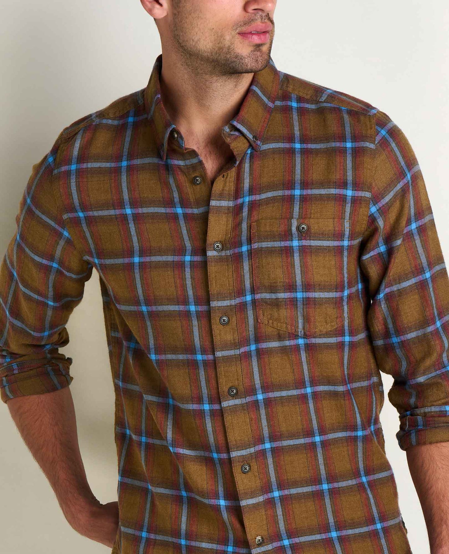 Toad and Co - Airsmyth Long Sleeve Shirt - Honey Brown Pattern