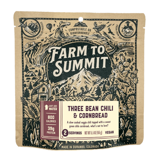 Farm to Summit - Three Bean Chili & Cornbread