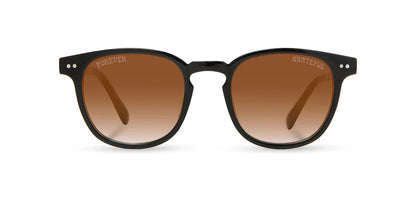 Camp Eyewear - Topo - Black // Grateful Dead Stealie Engraved/Basic Brown Fade Polarized