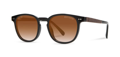 Camp Eyewear - Topo - Black // Grateful Dead Stealie Engraved/Basic Brown Fade Polarized