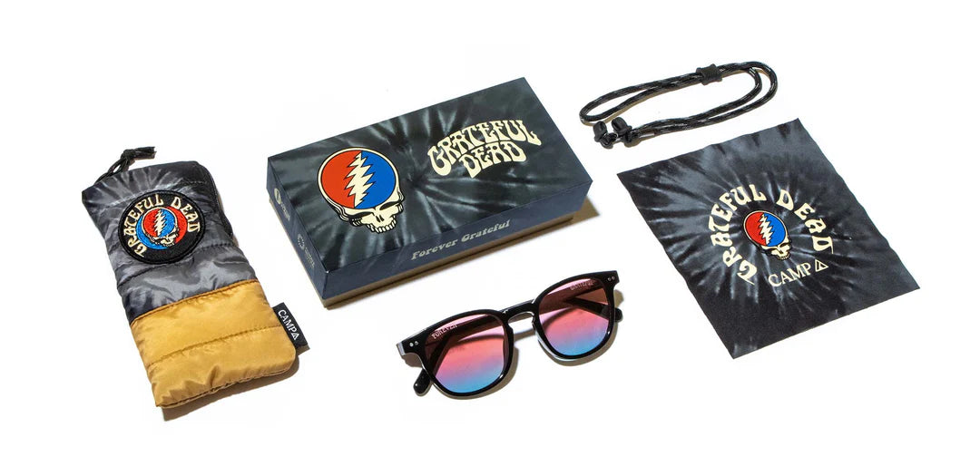 Camp Eyewear - Topo - Black // Grateful Dead Stealie Engraved/Basic Sunset Polarized