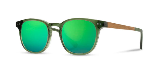 Camp Eyewear - Topo - Fern / Walnut; HD Plus Polarized Green Flash