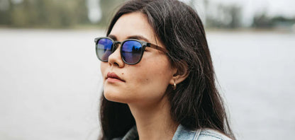 Camp Eyewear - Topo - Fog / Walnut; HD Plus Polarized Blue Flash