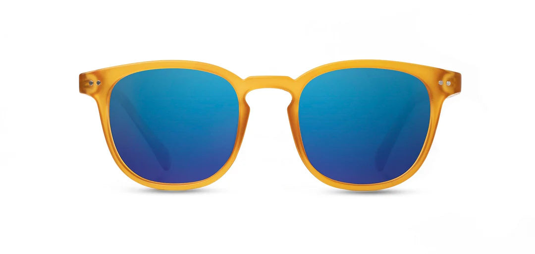 Camp Eyewear - Topo - Matte Orange / Walnut; HD Plus Polarized Blue Flash
