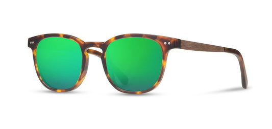 Camp Eyewear - Topo - Matte Tortoise / Walnut; HD Plus Polarized Green Flash