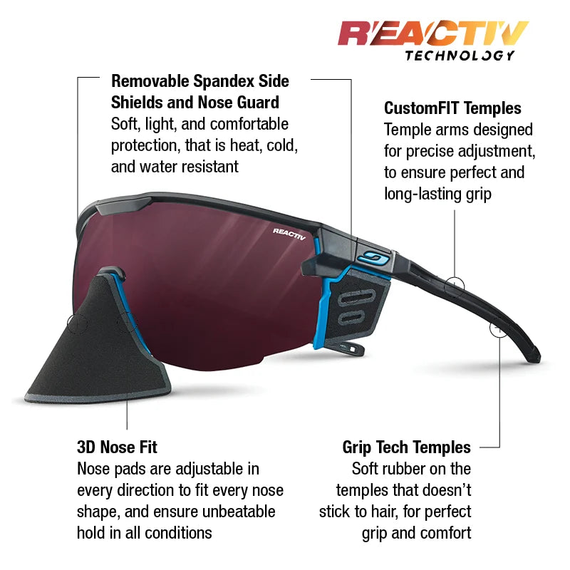 Julbo - Ultimate Cover - Black/Blue REACTIV 0 4 High Contrast