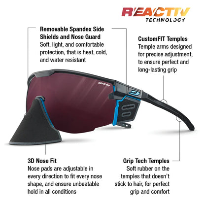 Julbo - Ultimate Cover - Black/Blue REACTIV 0 4 High Contrast