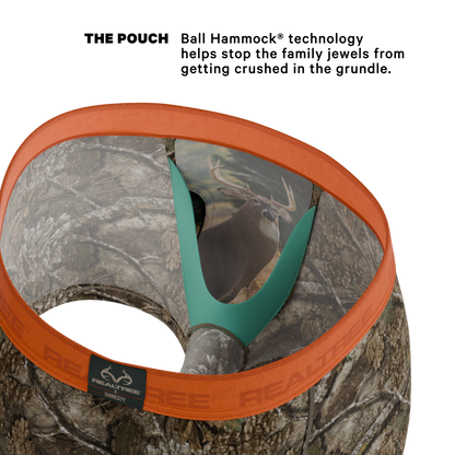 The Wild Game | Realtree x Shinesty Neon Orange Ball Hammock® Pouch Trunks Underwear