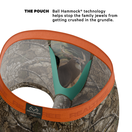 The Wild Game | Realtree x Shinesty Neon Orange Ball Hammock® Pouch Trunks Underwear