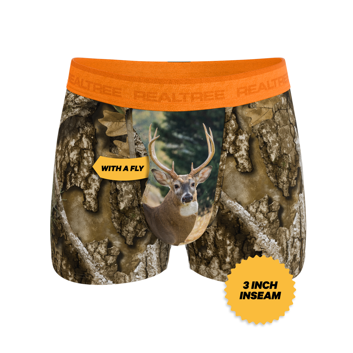 The Wild Game | Realtree x Shinesty Neon Orange Ball Hammock® Pouch Trunks Underwear
