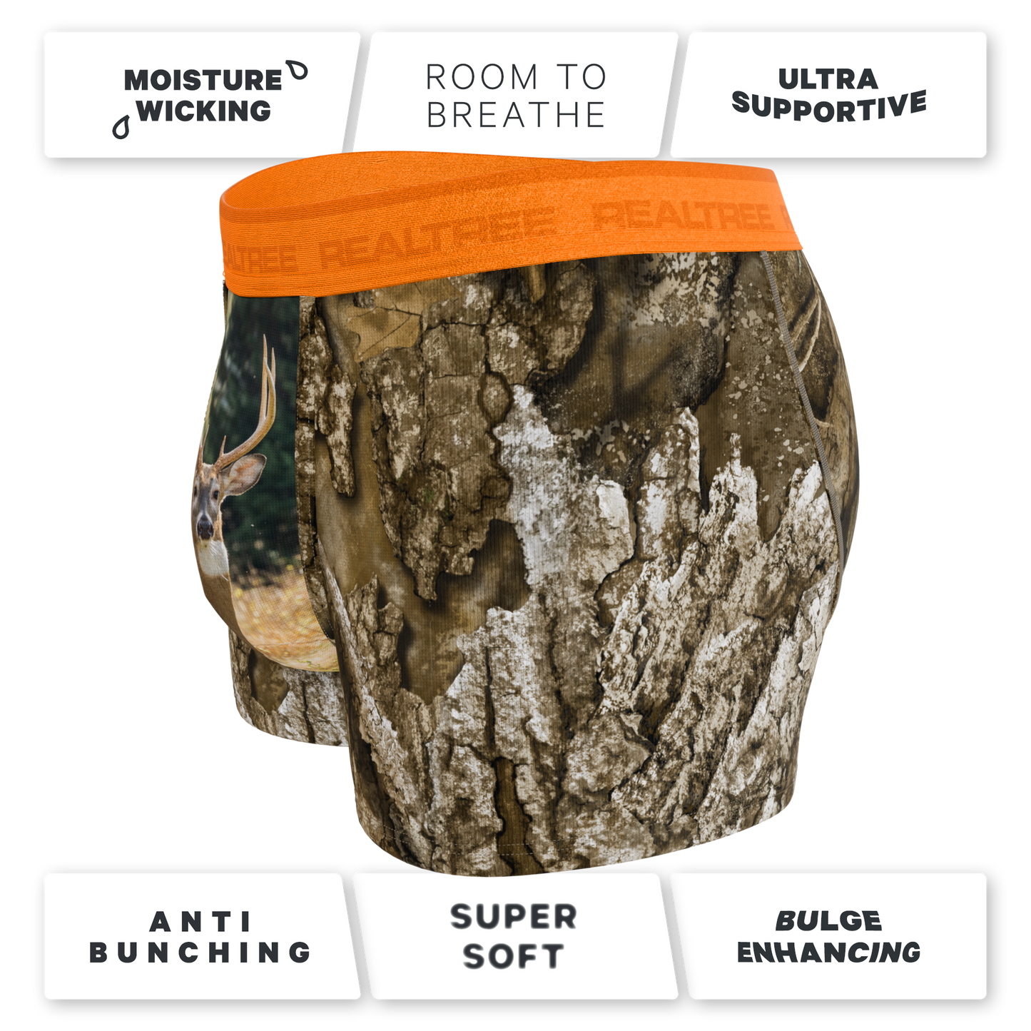The Wild Game | Realtree x Shinesty Neon Orange Ball Hammock® Pouch Trunks Underwear