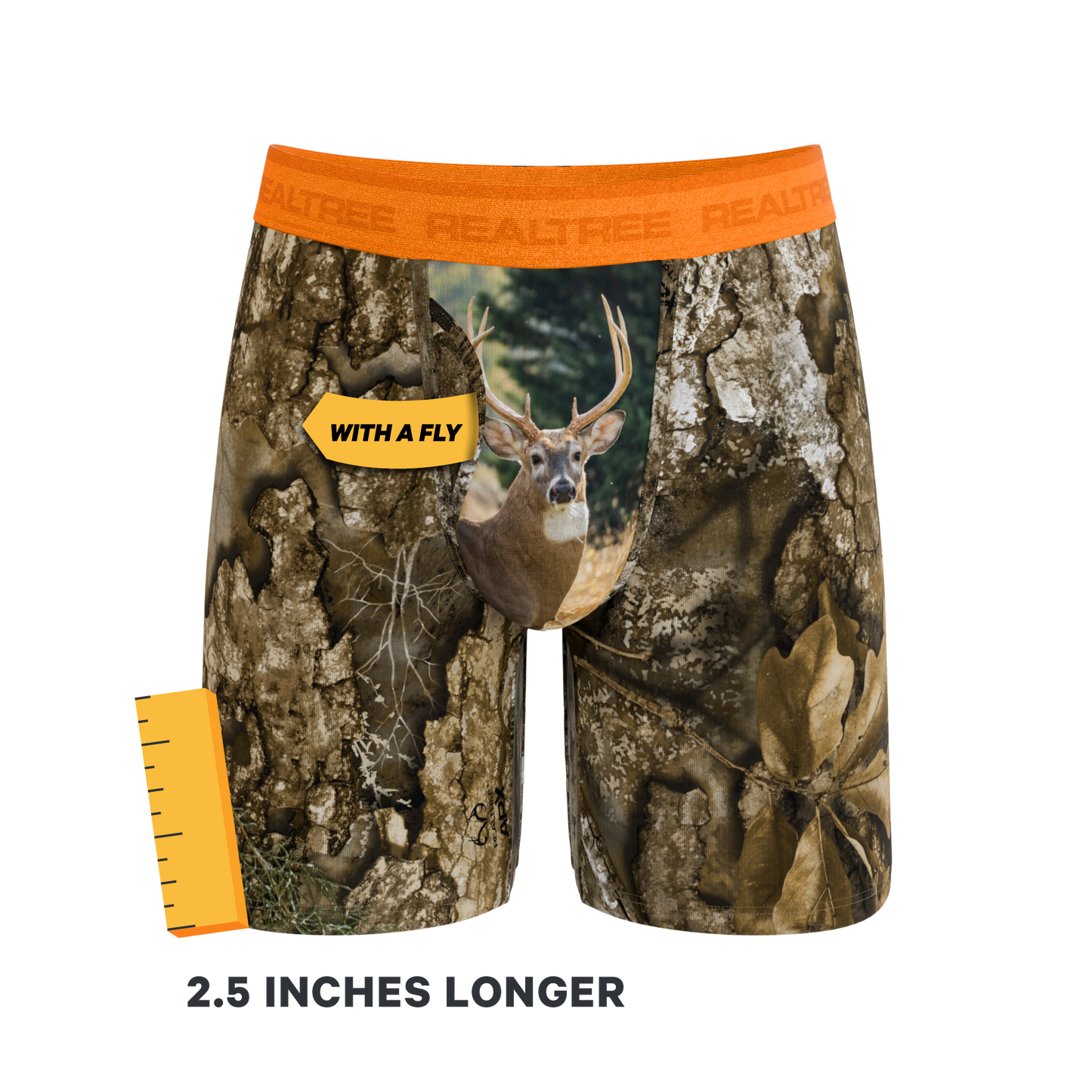 The Wild Game | Realtree x Shinesty Neon Orange Long Leg Ball Hammock® Pouch Underwear With Fly