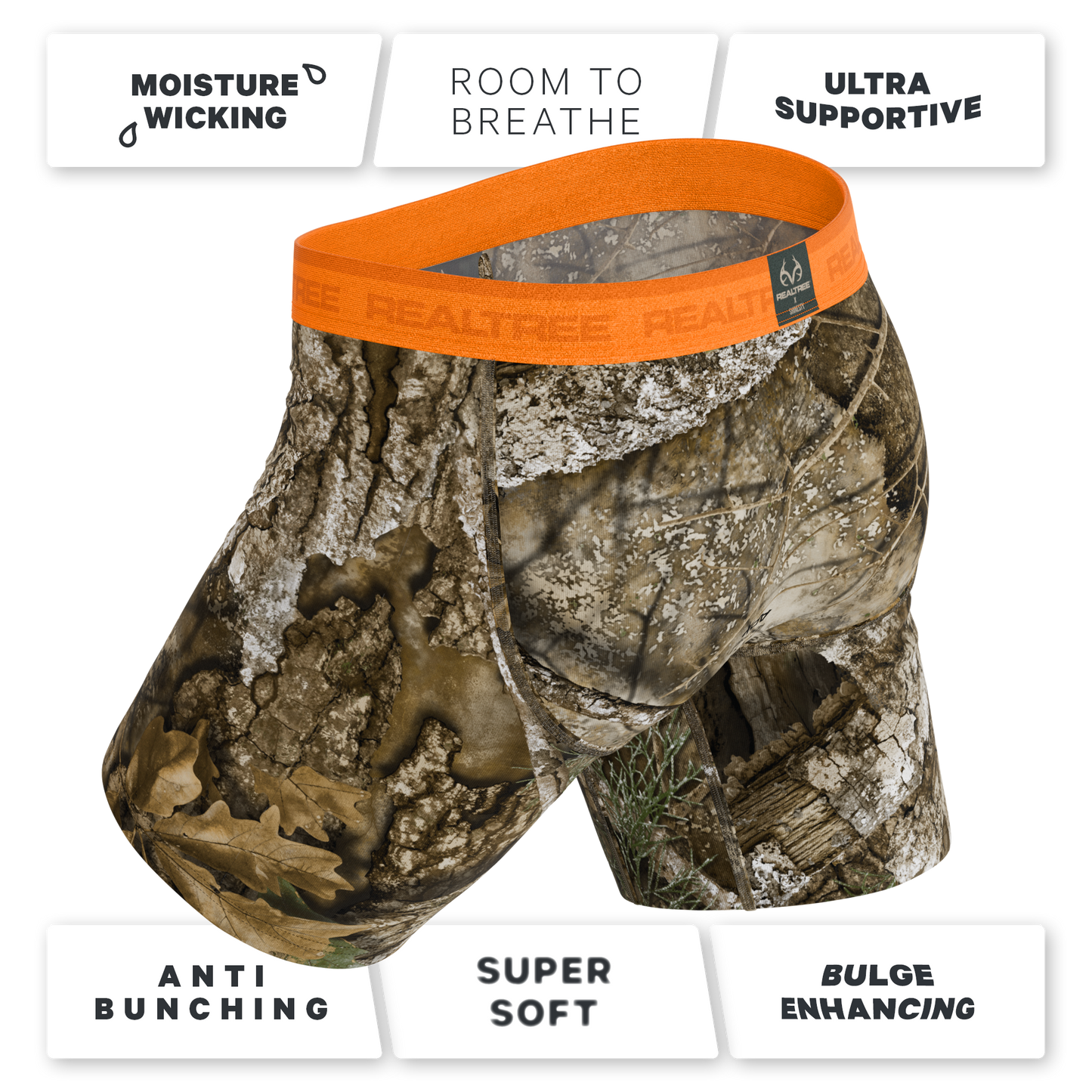 The Wild Game | Realtree x Shinesty Neon Orange Long Leg Ball Hammock® Pouch Underwear With Fly