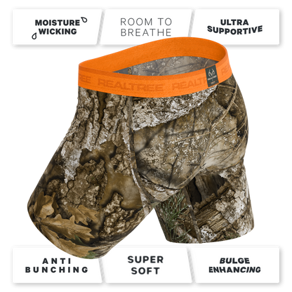 The Wild Game | Realtree x Shinesty Neon Orange Long Leg Ball Hammock® Pouch Underwear With Fly