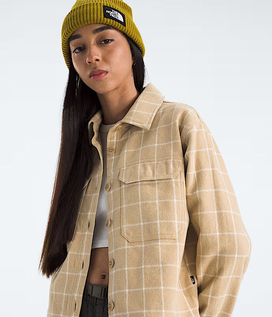 The North Face - Women's Valley Flannel Shirt Plaid - Khaki Stone Grid Large Plaid
