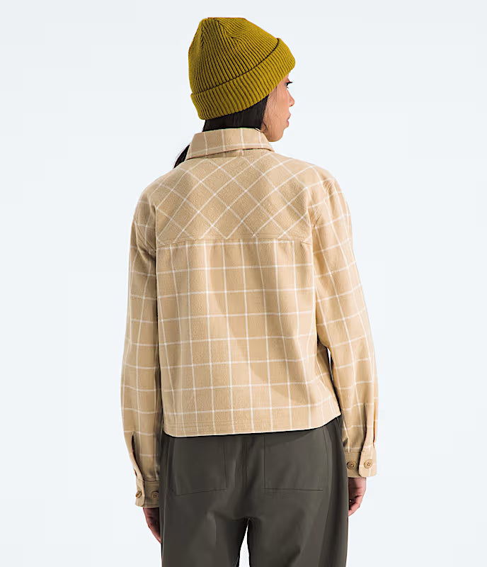 The North Face - Women's Valley Flannel Shirt Plaid - Khaki Stone Grid Large Plaid