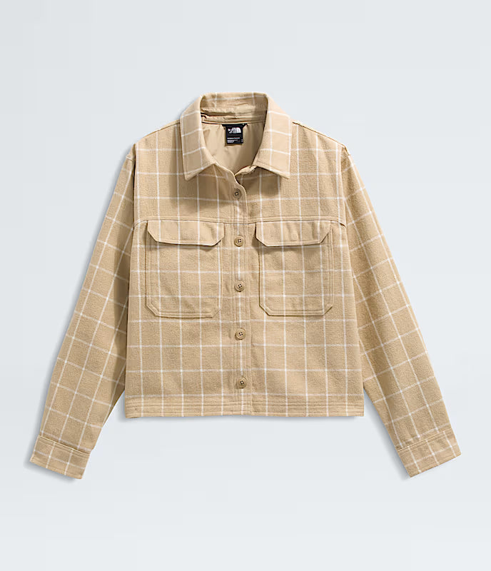 The North Face - Women's Valley Flannel Shirt Plaid - Khaki Stone Grid Large Plaid