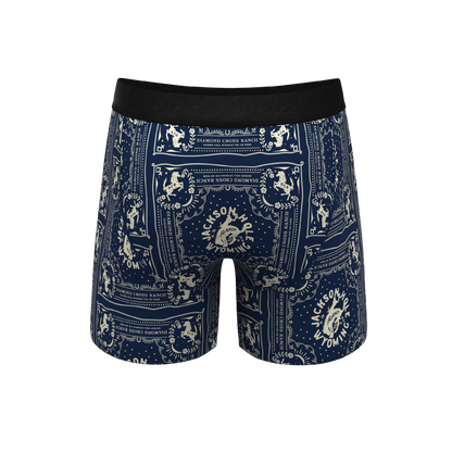 The Wrangle 'Em | Blue Bandana Shinesty x Diamond Cross Ranch Ball Hammock® Pouch Underwear With Fly