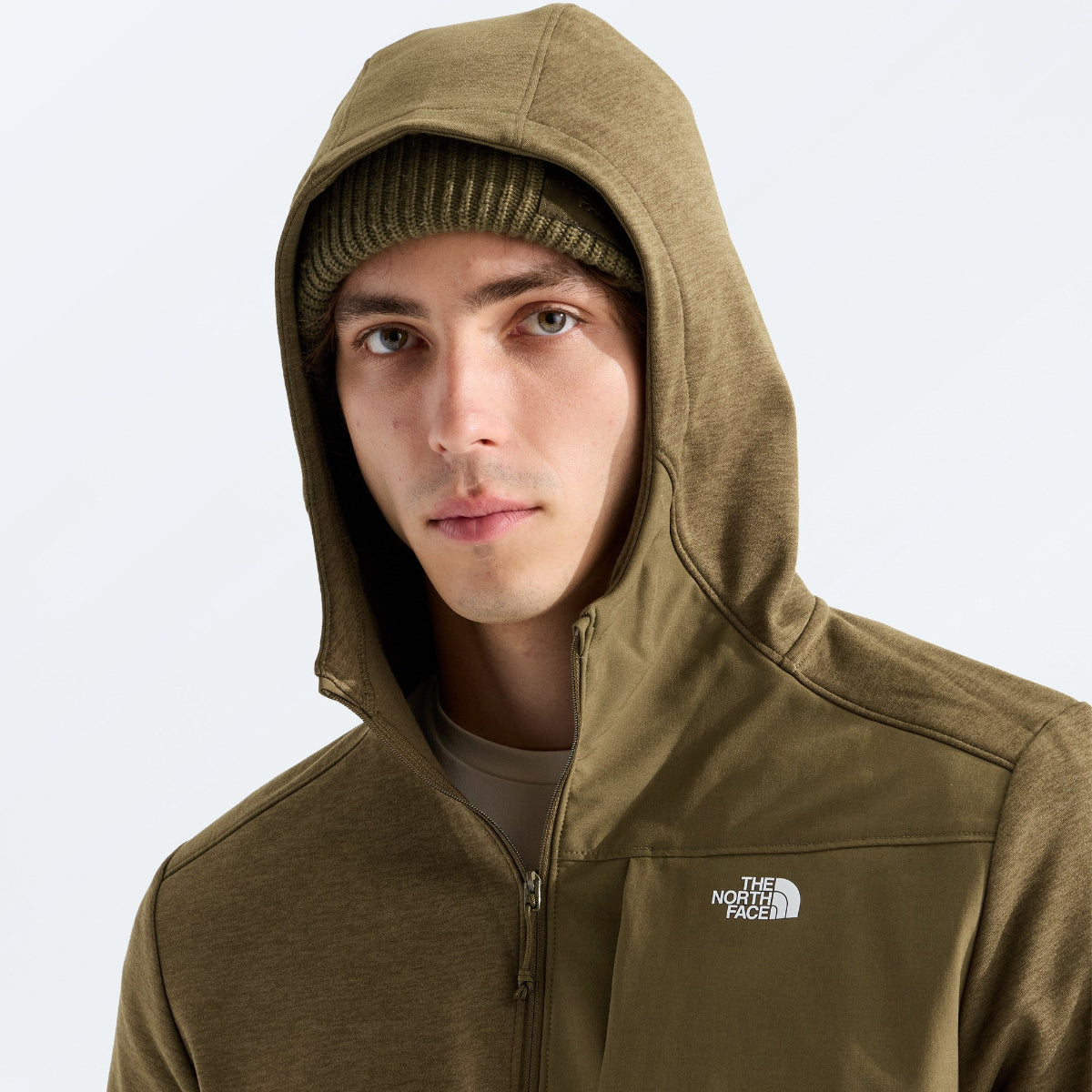 The North Face - Men's TNF Performance Fleece Full Zip Hoodie - Caraway Seed Dark Heather