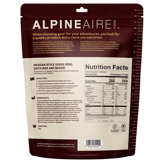 Alpine Aire - Mex Veggie Bowl Rice and Beans