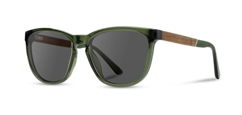 Camp Eyewear - Arrowcrest - Fern / Walnut; HD Plus Polarized Blue Flash