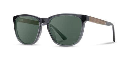 Camp Eyewear - Arrowcrest - Matte Crystal / Walnut; HD Plus Polarized Blue Flash