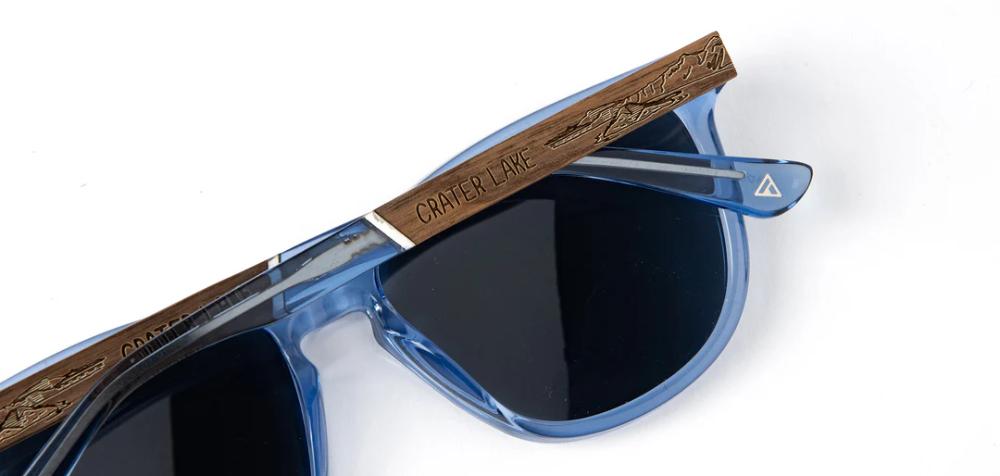 Camp Eyewear - Arrowcrest - Matte Crystal / Walnut; HD Plus Polarized Blue Flash