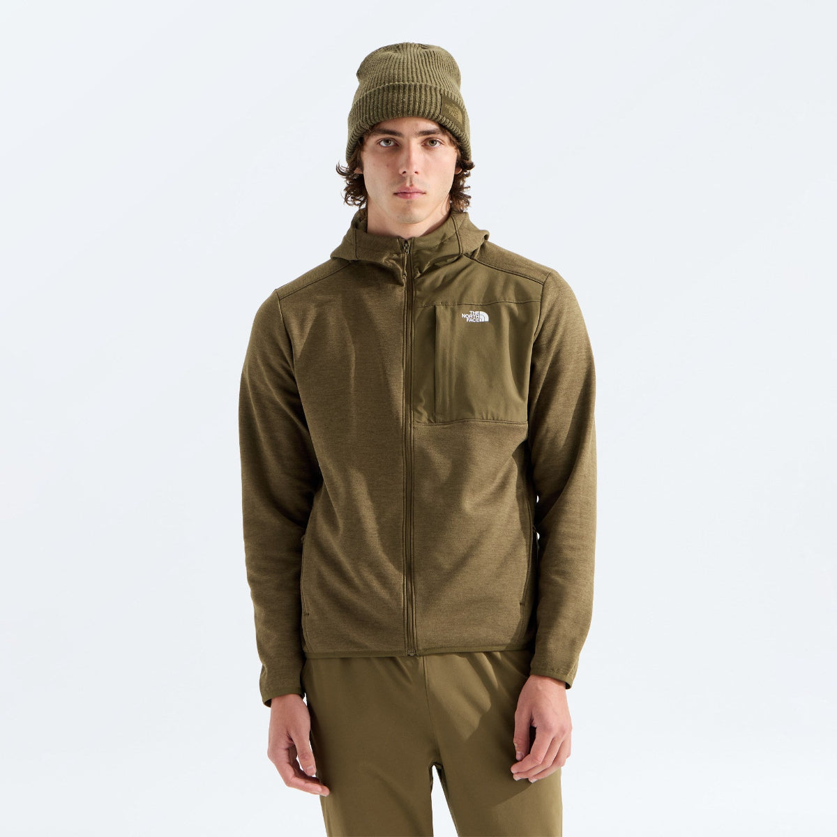 The North Face - Men's TNF Performance Fleece Full Zip Hoodie - Caraway Seed Dark Heather