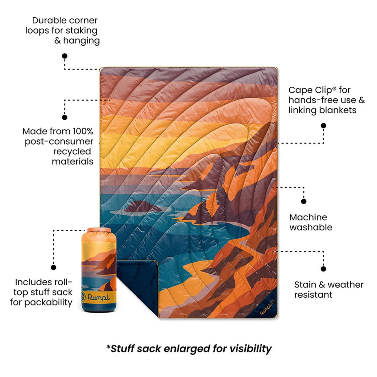 Rumpl - Original Puffy Blanket - Big Sur Fade