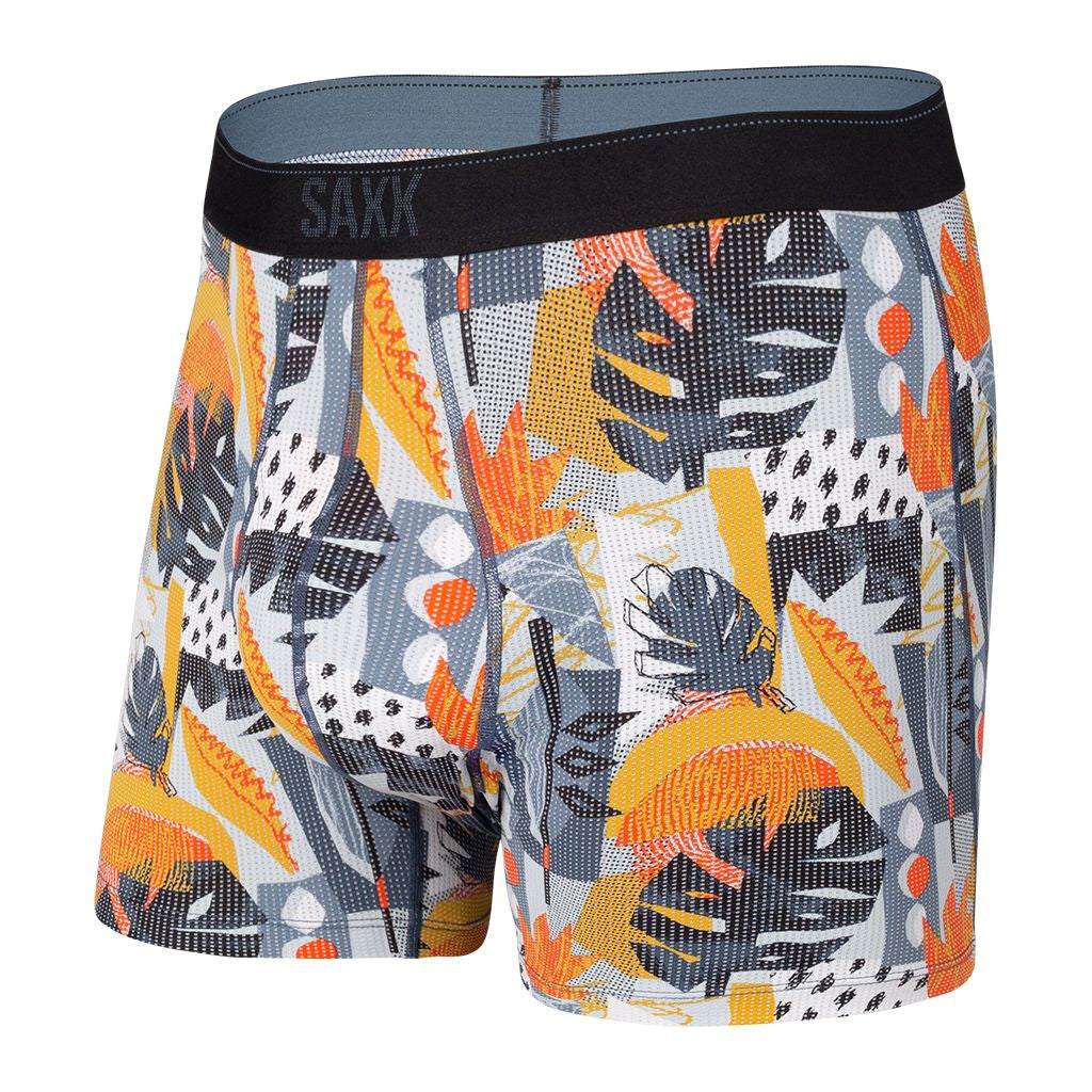 SAXX - Quest Quick Dry Mesh Boxer Brief Fly - Sketchy Mountain-Black