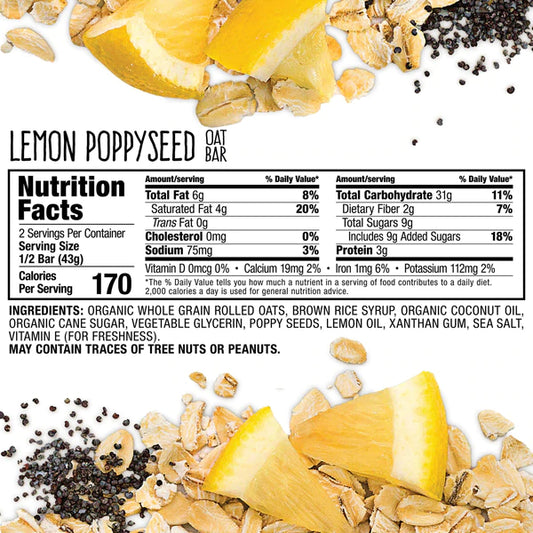 BoBos - Oat Bar - Lemon Poppyseed