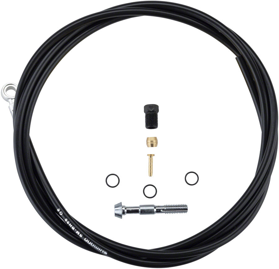 Shimano - SM-BH59-SB Low Pressure Disc Brake Hose Kit - Normal Silver Banjo Caliper Connector, 1700mm, Black