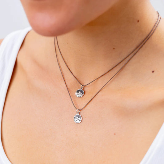 Bronwen - Tiny Charm Mountain - Charcoal Silver