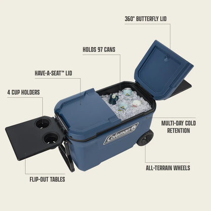 Coleman - Flex N Go Cooler Wheeled 62 QT