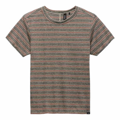 Prana - Cozy Up Short Sleeve Crew - Cacao Stripe
