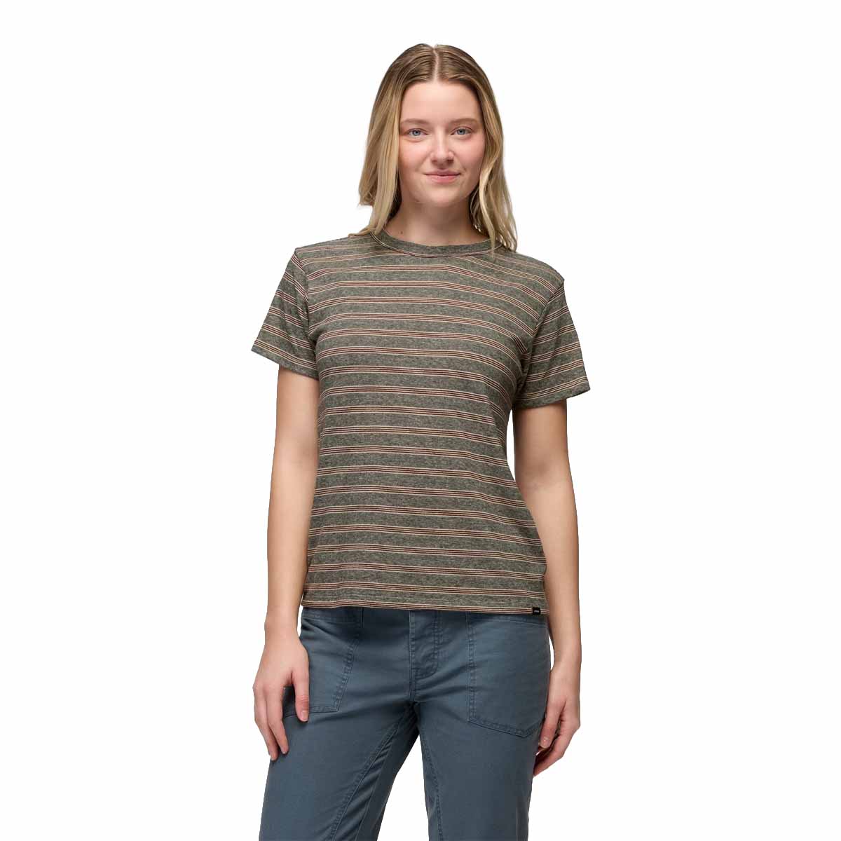 Prana - Cozy Up Short Sleeve Crew - Cacao Stripe