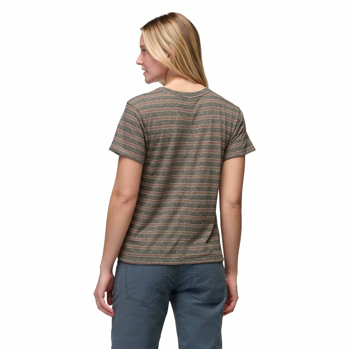 Prana - Cozy Up Short Sleeve Crew - Cacao Stripe