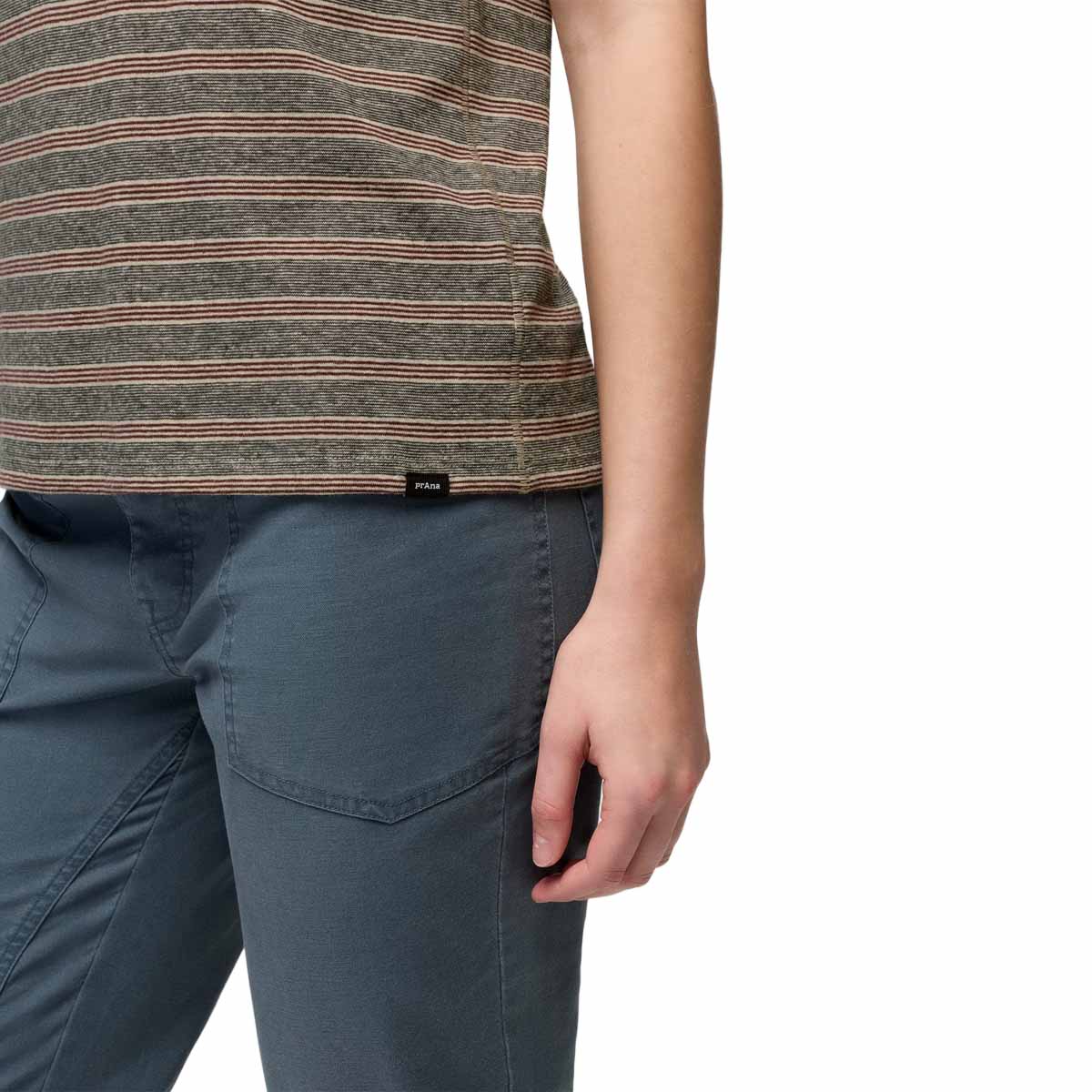 Prana - Cozy Up Short Sleeve Crew - Cacao Stripe