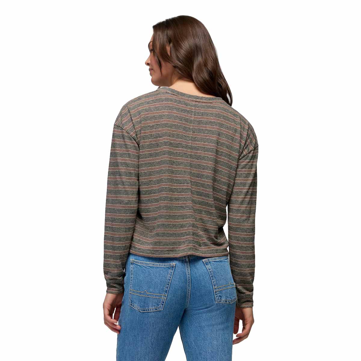 Prana - Cozy Up Long Sleeve Crew - Cacao Stripe