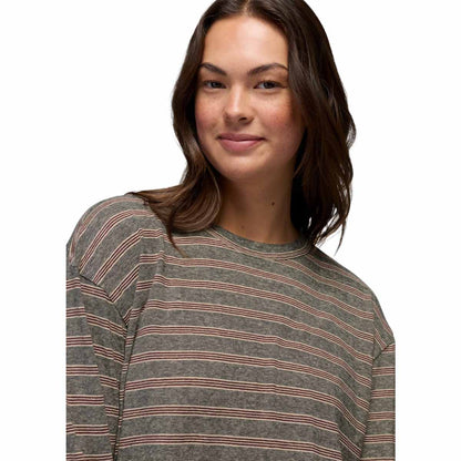 Prana - Cozy Up Long Sleeve Crew - Cacao Stripe