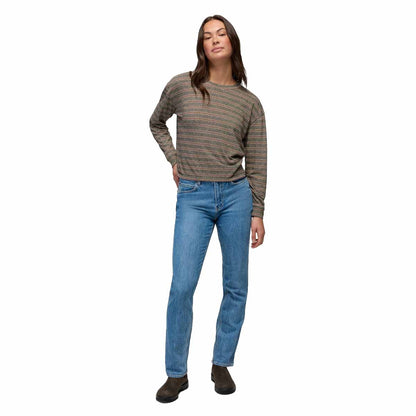 Prana - Cozy Up Long Sleeve Crew - Cacao Stripe