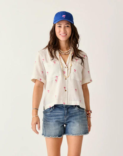 Carve Designs - Luca Linen Shirt - Women's - Haze Ikat