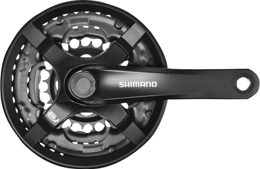 Shimano - Tourney FC-TY501 Crankset - 170mm, 6/7/8-Speed, 48/38/28t, Riveted, Square Taper JIS Spindle Interface, Black
