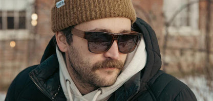 Camp Eyewear - Cliff - Black / Walnut; Grey Polarized
