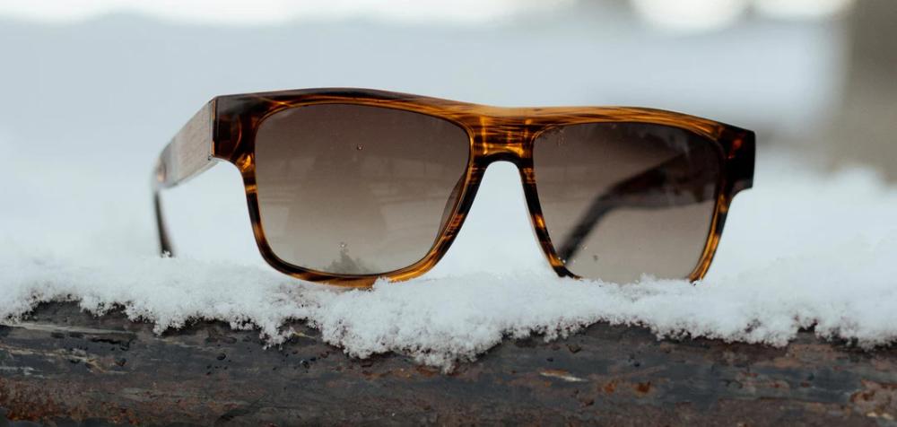 Camp Eyewear - Cliff - Matte Pearl Grey / Walnut; HD Plus Polarized Silver Mirror