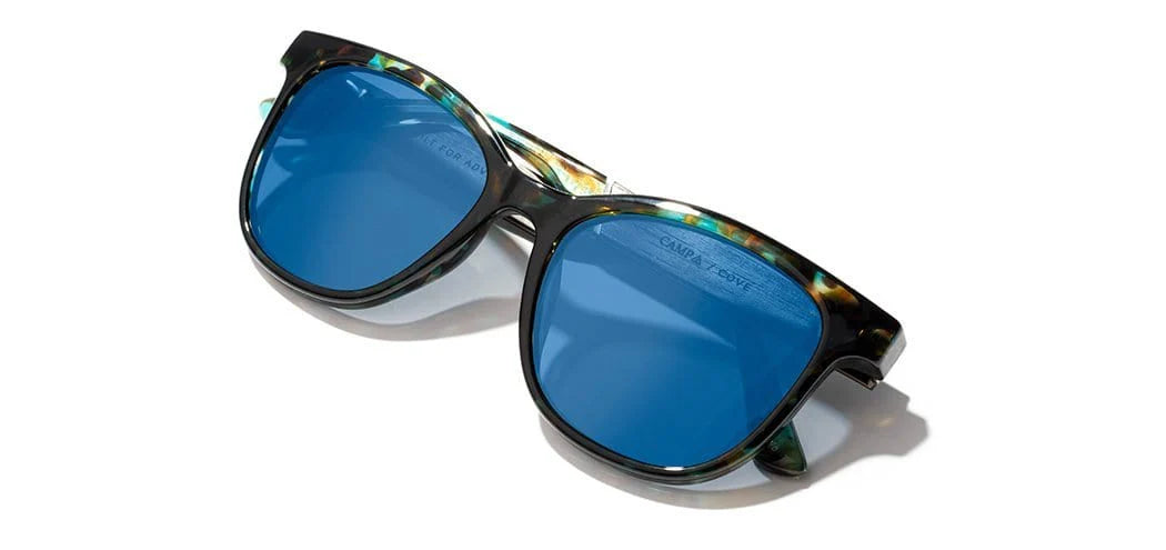 Camp Eyewear - Cove HD - Blue Opal // Ebony/HD Plus Polarized Blue Flash