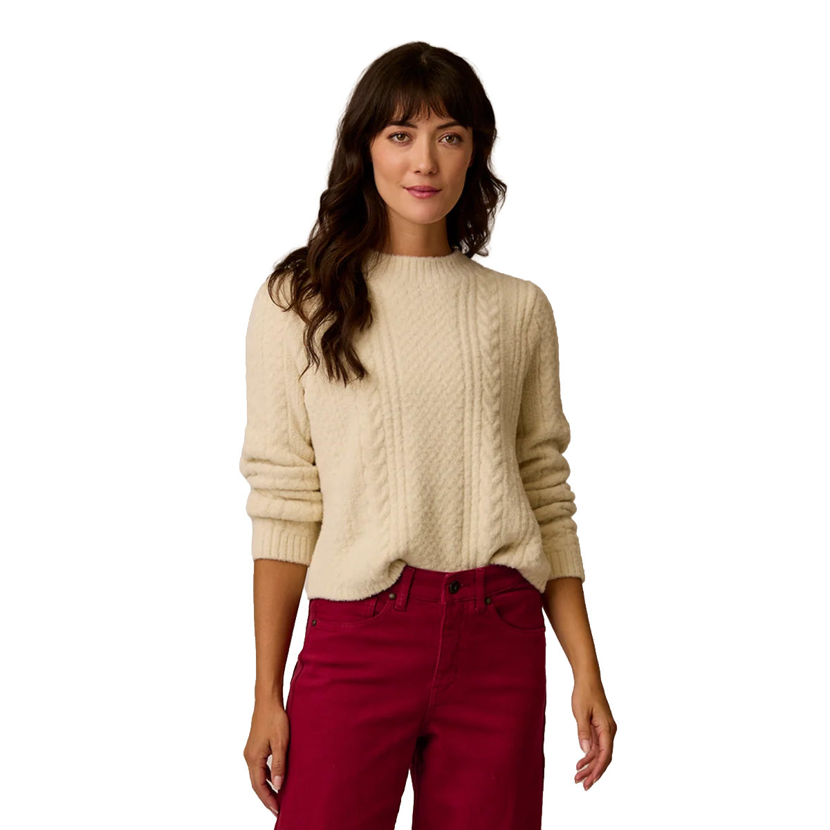 Carve Designs - Monroe Cable Sweater - Cream