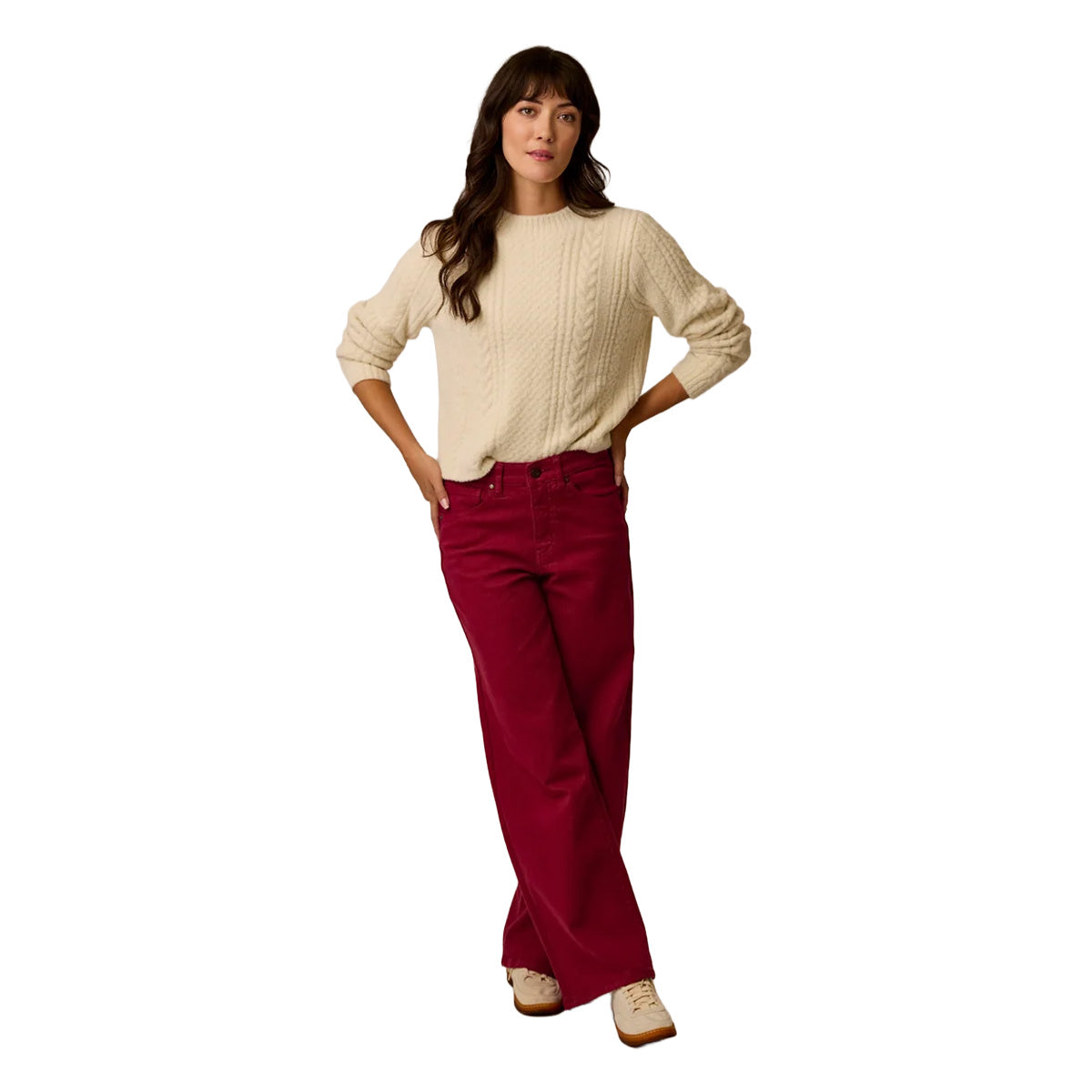 Carve Designs - Monroe Cable Sweater - Cream